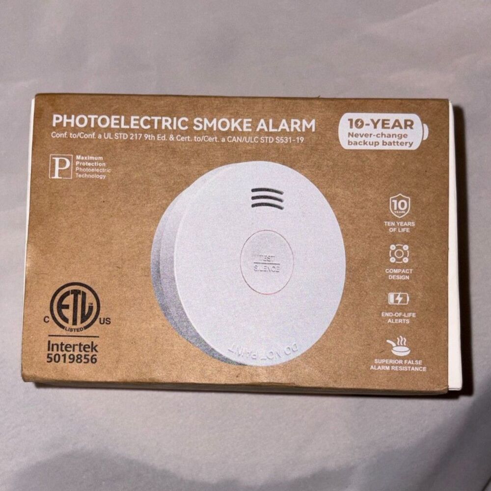Intertek 5019856 Photoelectric Smoke Alarm 3 Pack Battery Operated